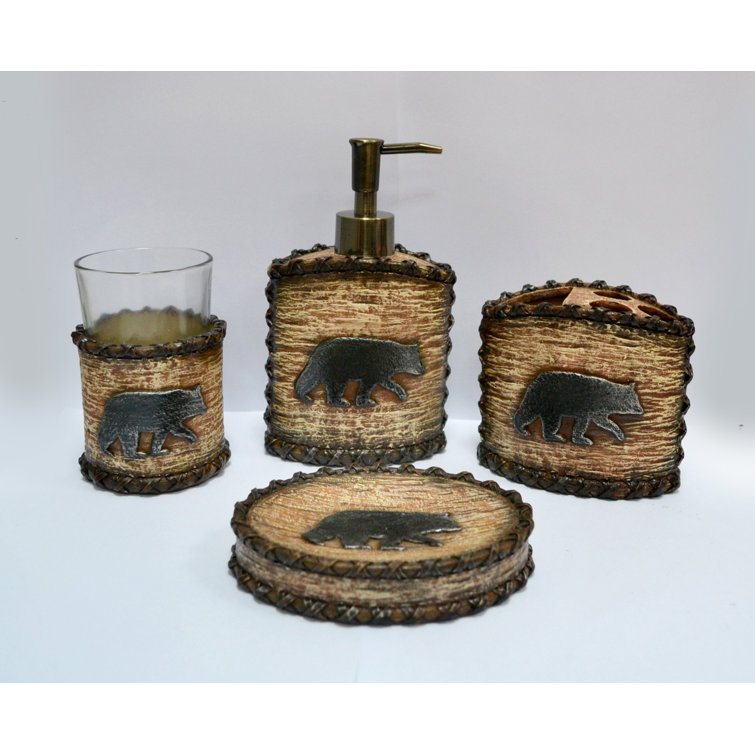 Loon Peak® Croftwood Rustic Bear Bathroom Accessory Set & Reviews Wayfair